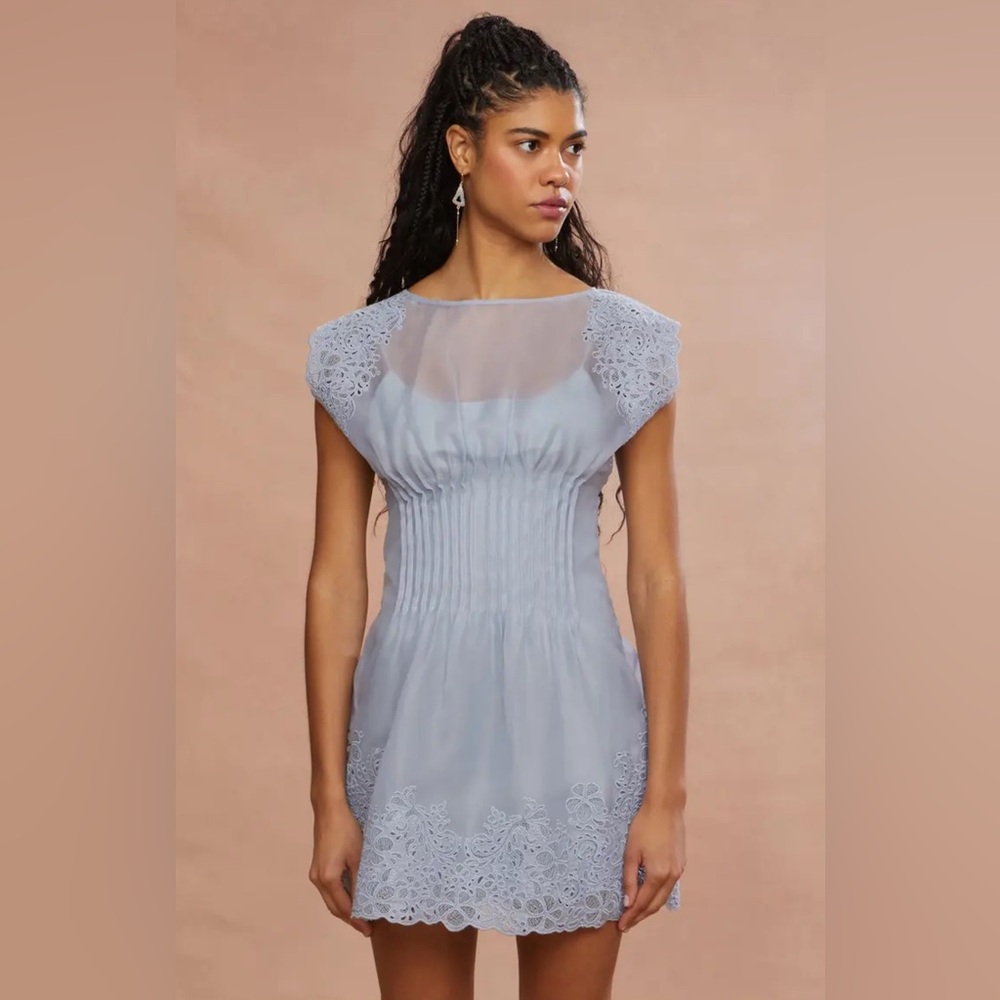 Elegant Blue Lace Dress